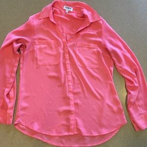 Express Portofino pink button up blouse top M